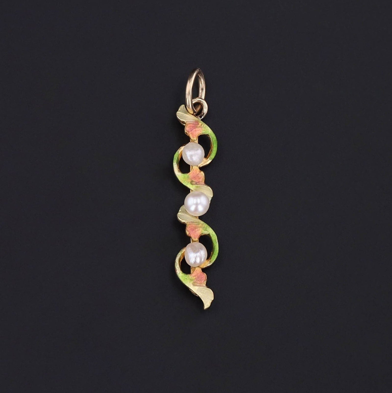 Antique Enamel and Pearl Conversion Pendant of 14k Gold - Trademark Antiques
