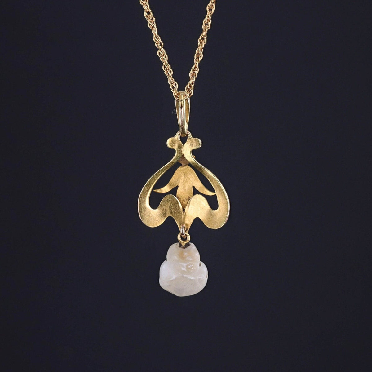 Antique Enamel and Pearl Pendant of 14k Gold - Trademark Antiques