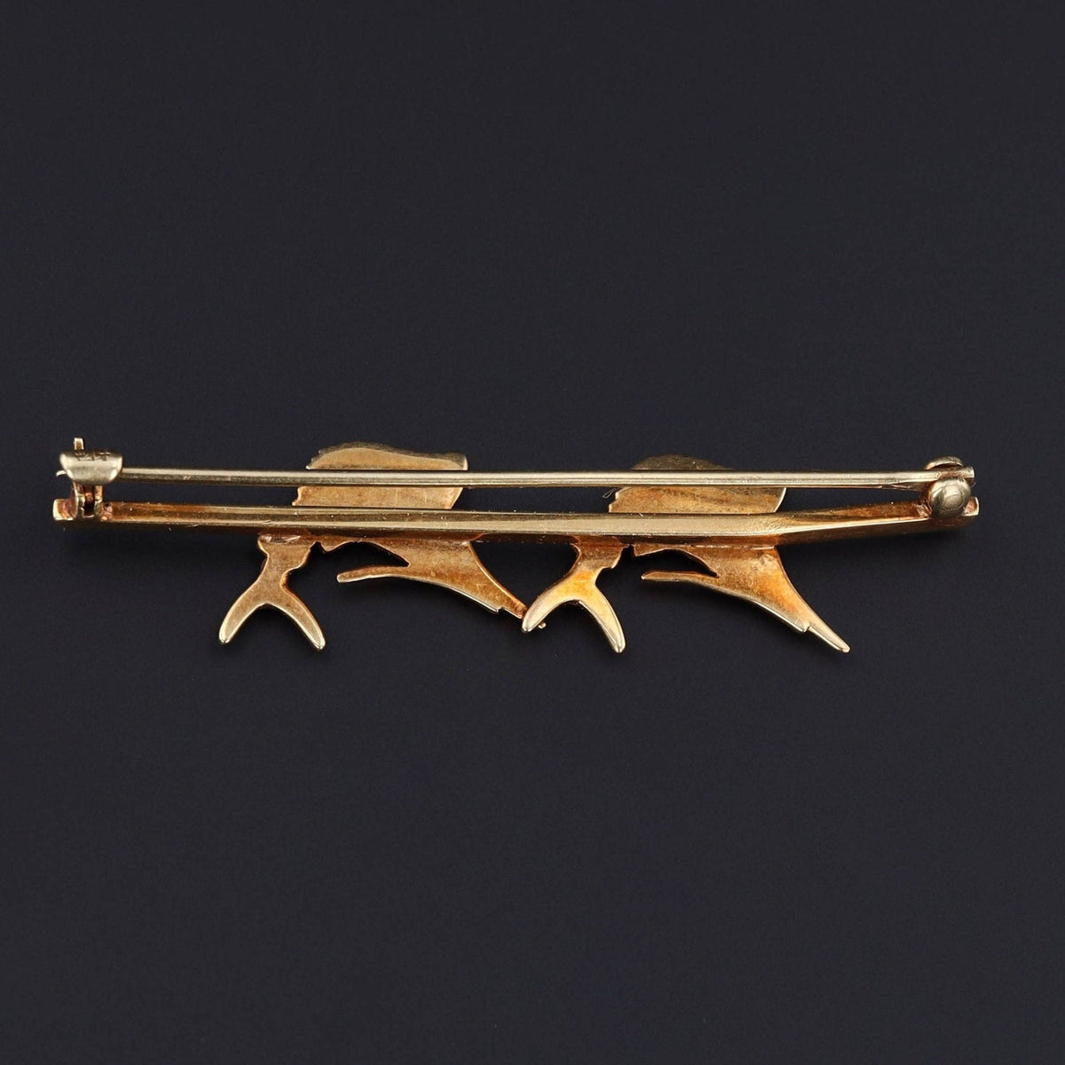 Antique Enamel and Pearl Sailfish Brooch of 14k Gold - Trademark Antiques