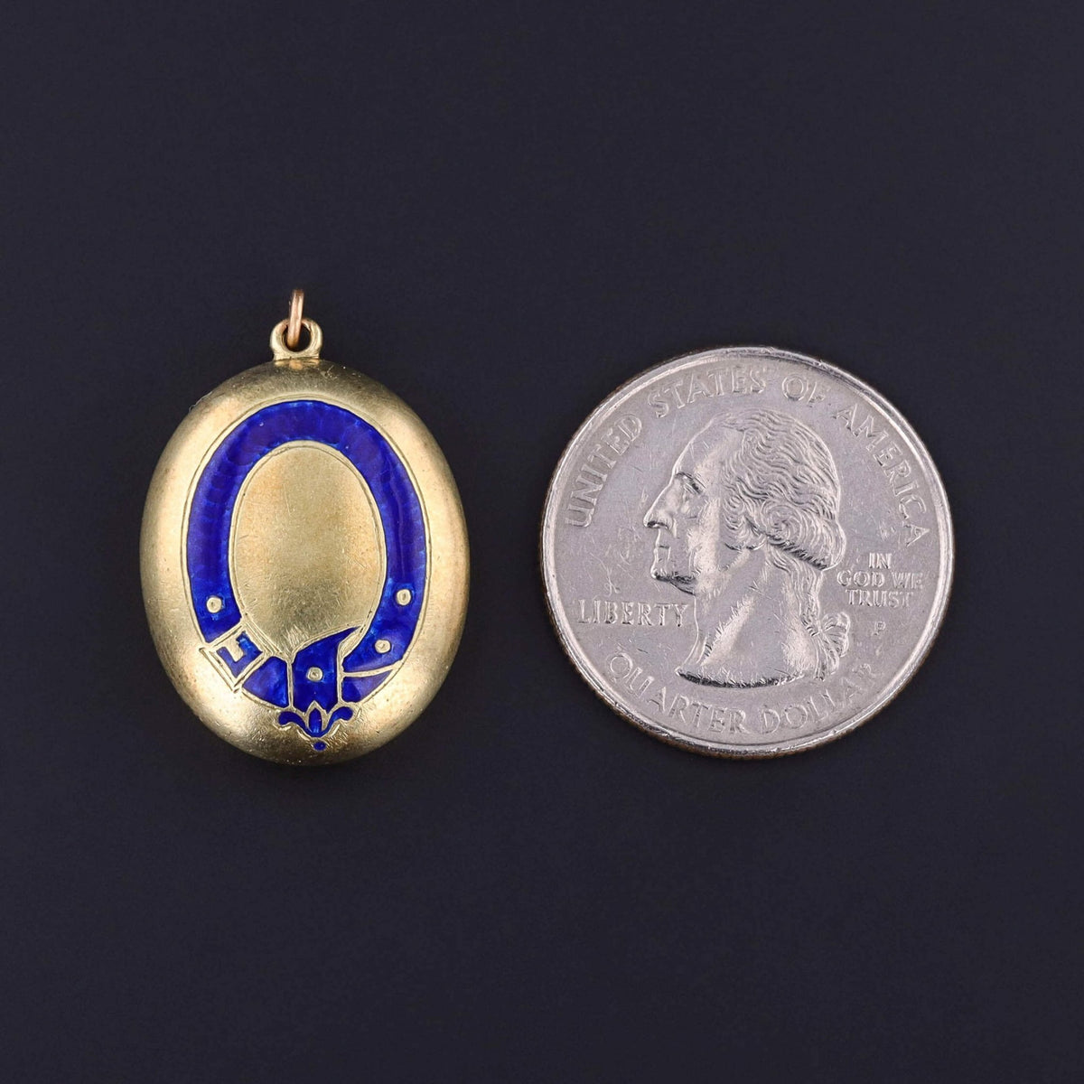 Antique Enamel Buckle Pendant of 14k Gold - Trademark Antiques