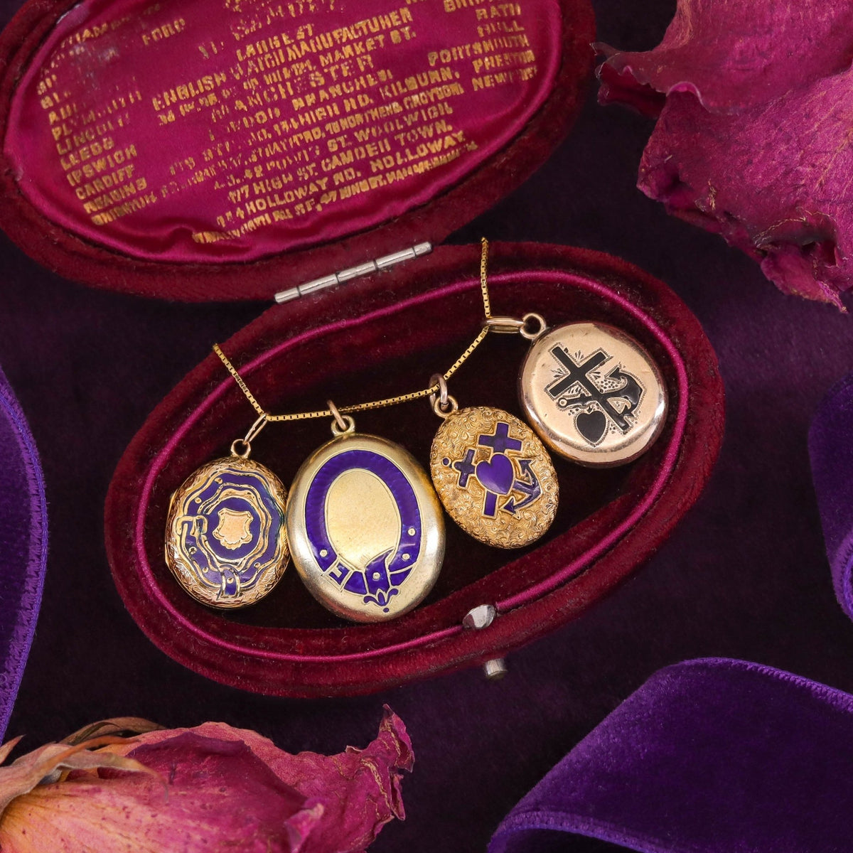 Antique Enamel Buckle Pendant of 14k Gold - Trademark Antiques