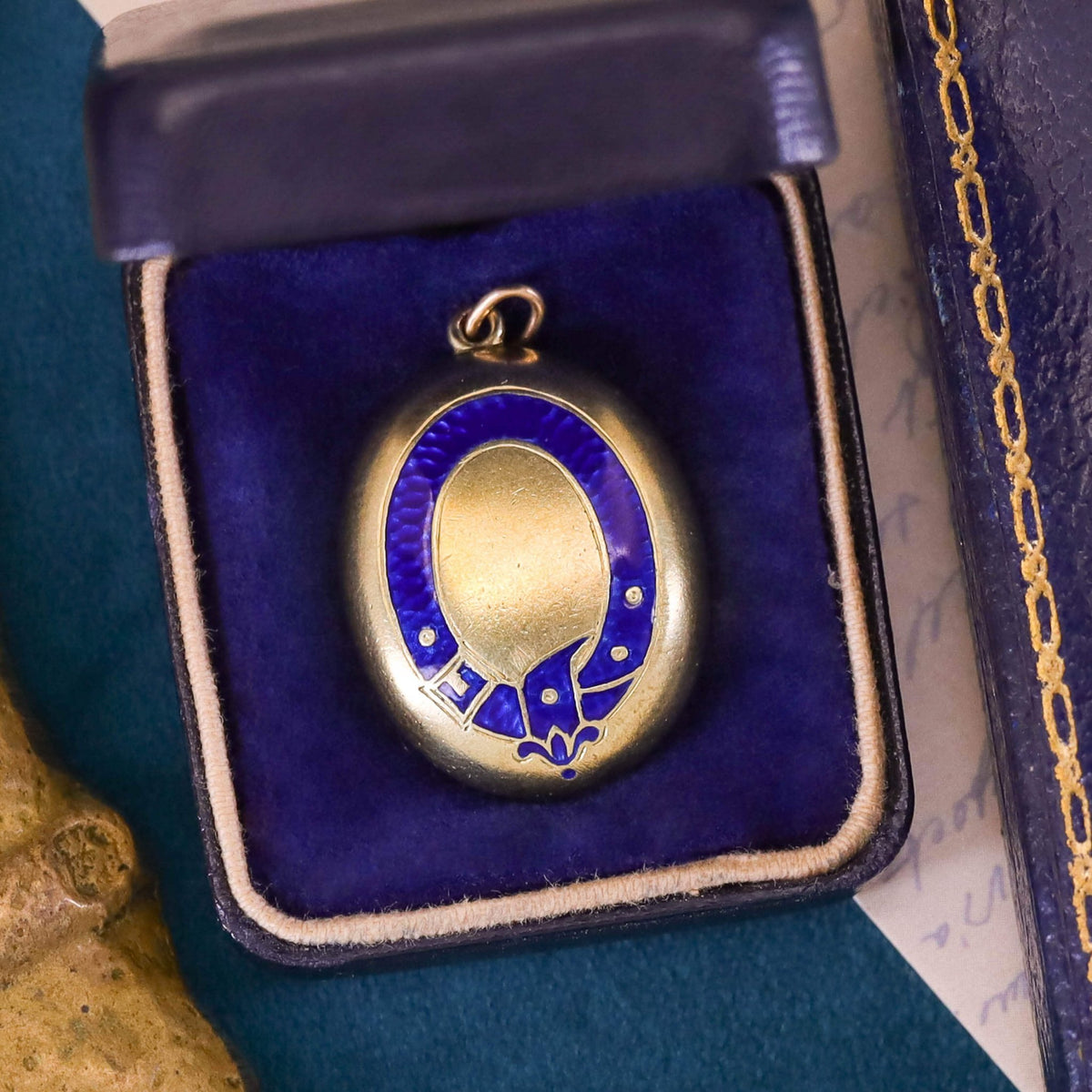 Antique Enamel Buckle Pendant of 14k Gold - Trademark Antiques