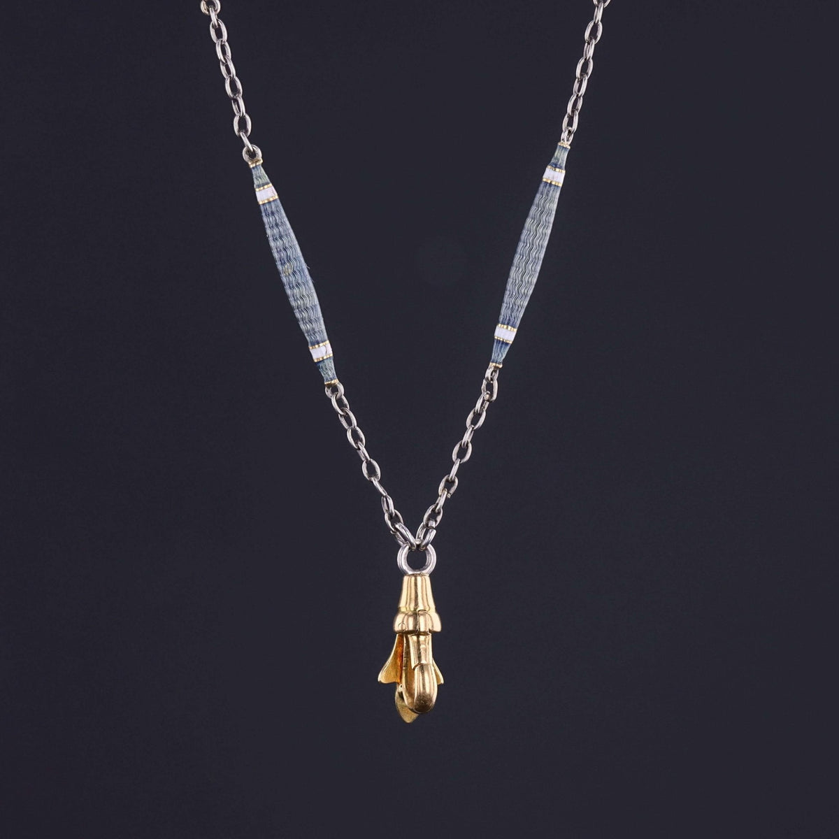 Antique Enamel Chain of Platinum - Trademark Antiques