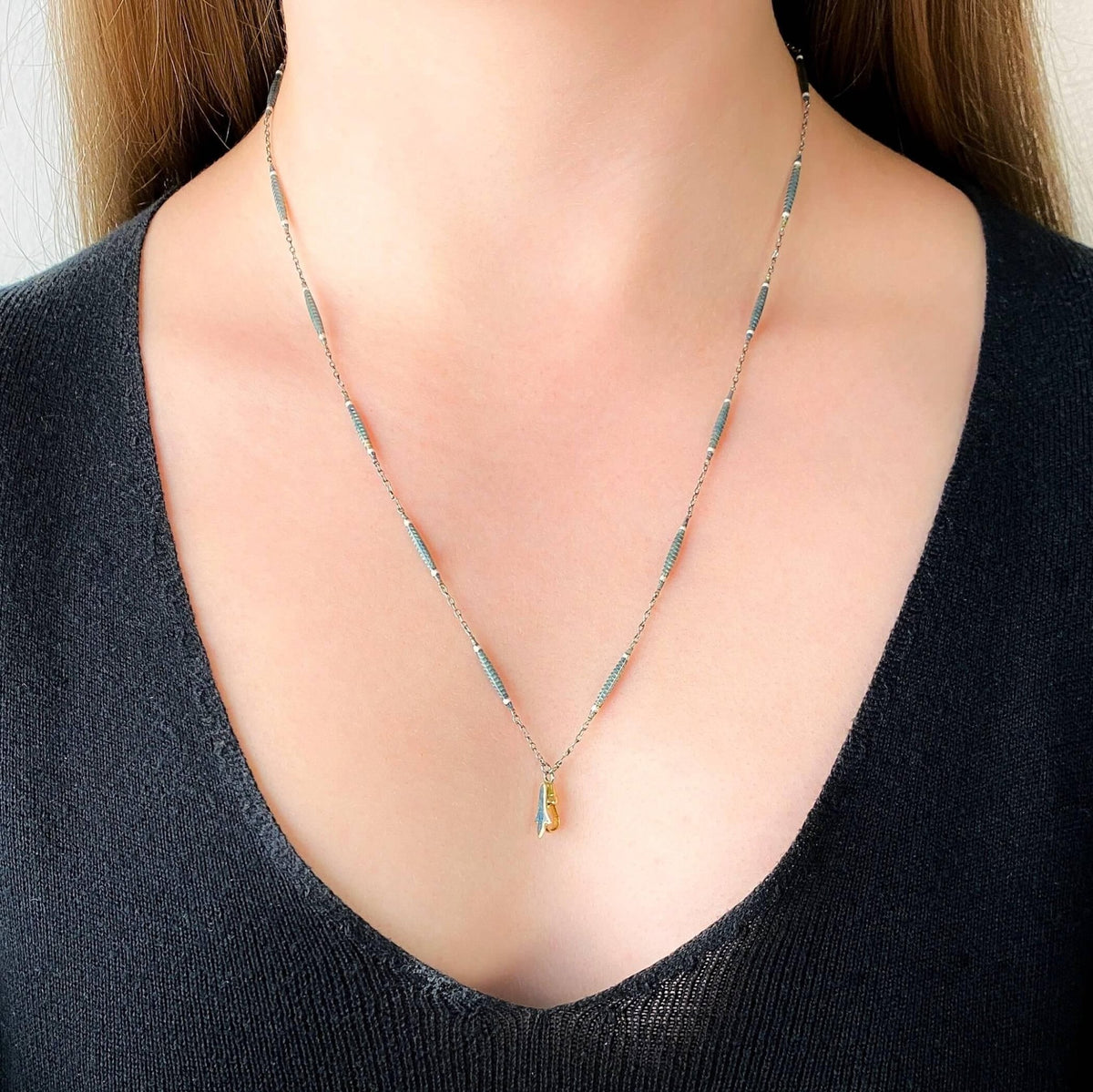 Antique Enamel Chain of Platinum - Trademark Antiques