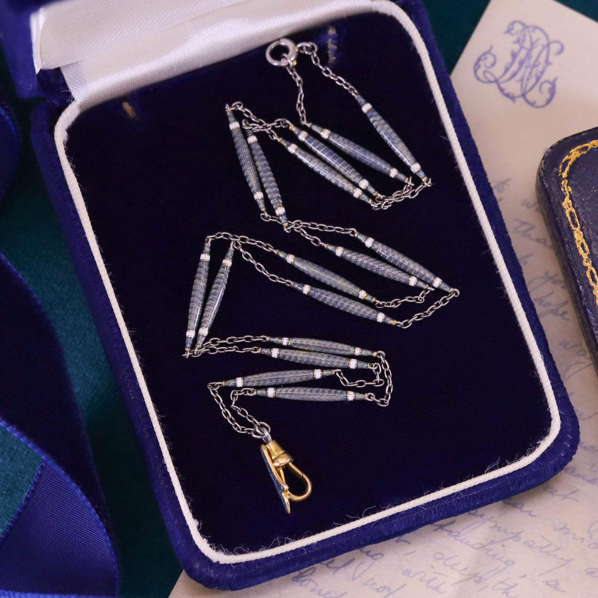 Antique Enamel Chain of Platinum - Trademark Antiques