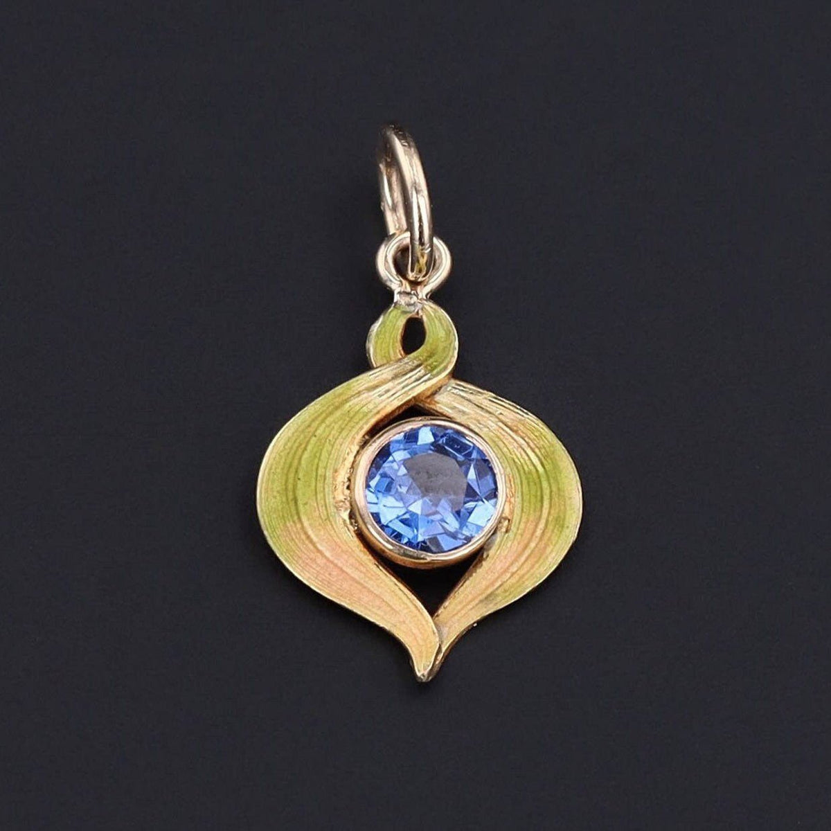 Antique Enamel Charm of 10k Gold - Trademark Antiques