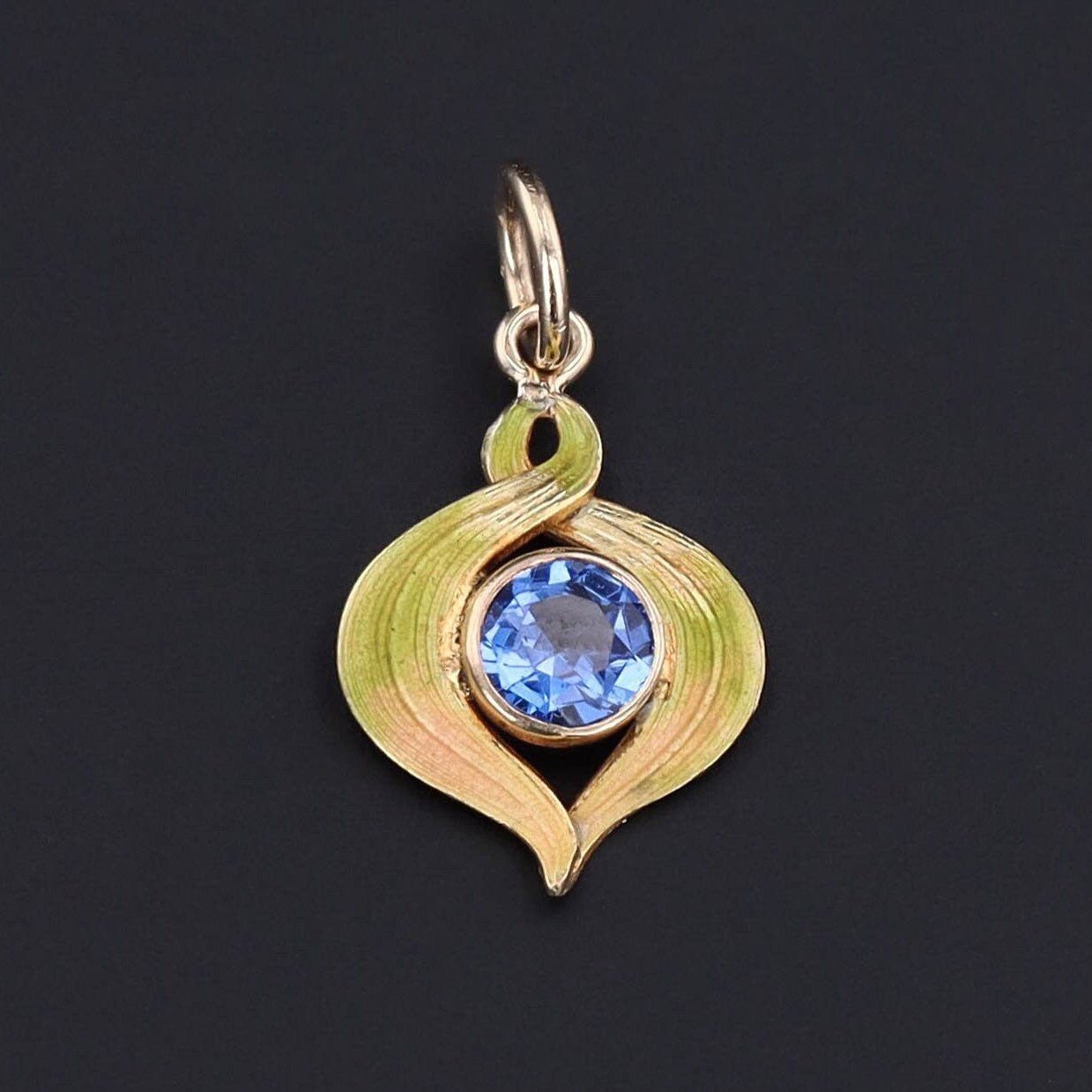 Antique Enamel Charm of 10k Gold - Trademark Antiques
