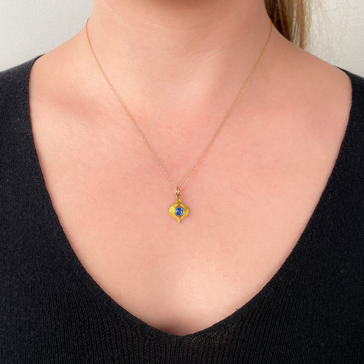 Antique Enamel Charm of 10k Gold - Trademark Antiques