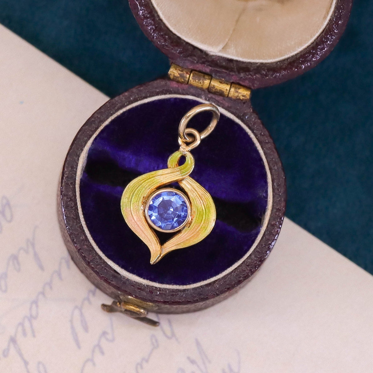 Antique Enamel Charm of 10k Gold - Trademark Antiques