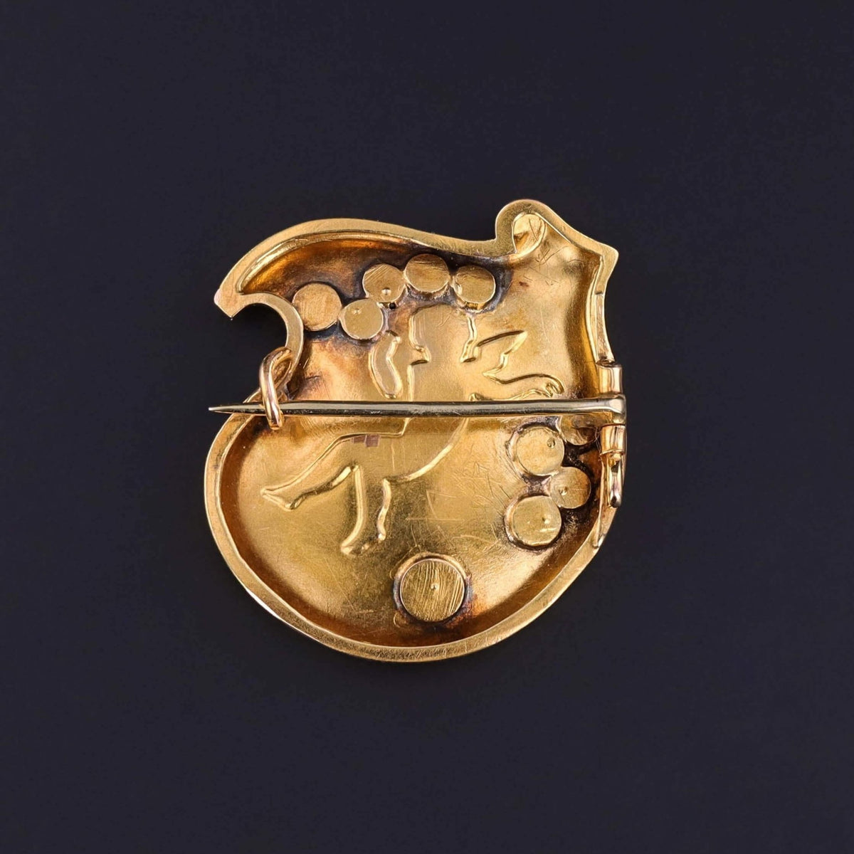 Antique Enamel Cherub Brooch of 18k Gold - Trademark Antiques