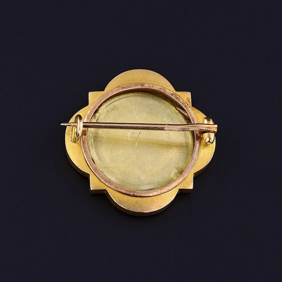 Antique Enamel Cherub Brooch of 18k Gold - Trademark Antiques