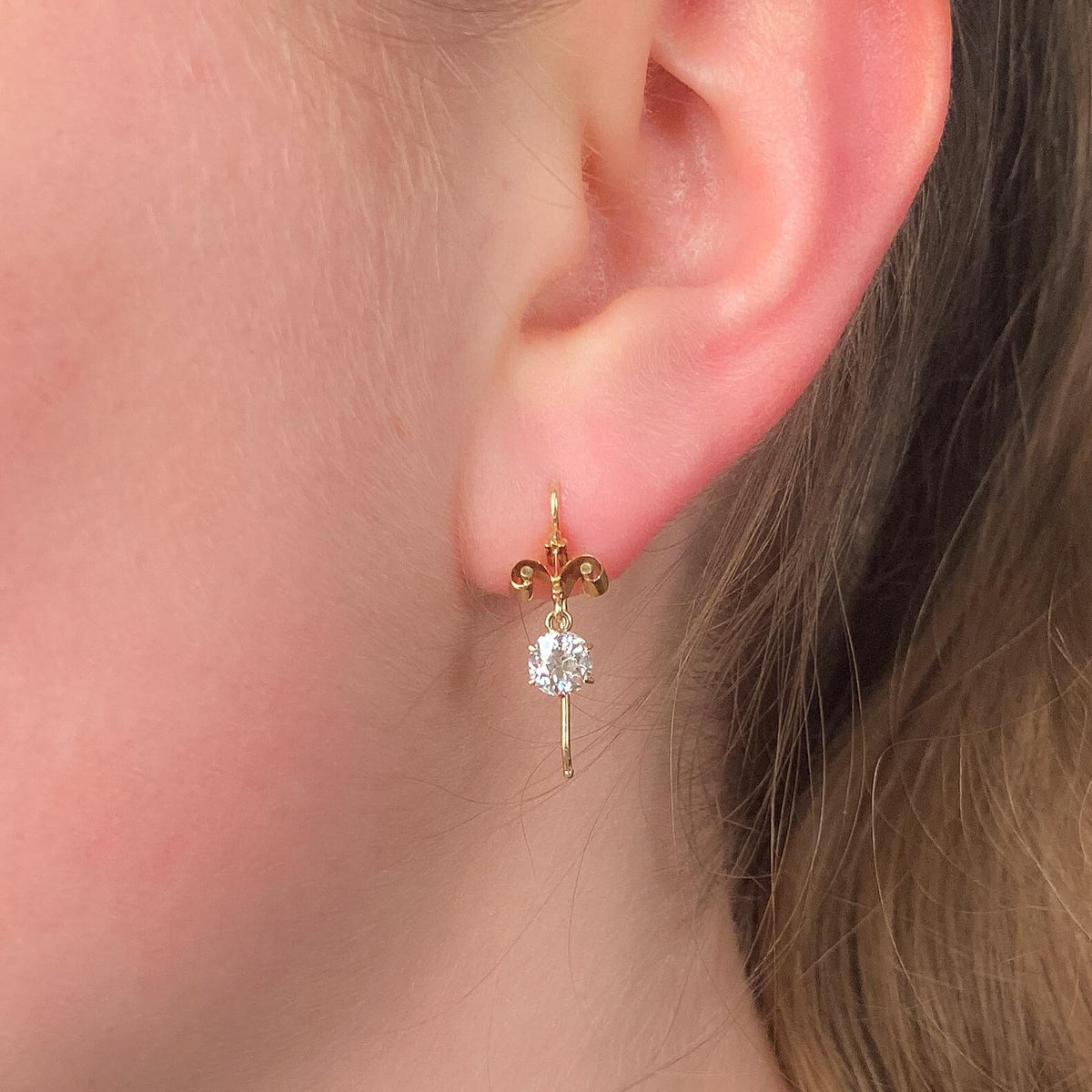 Antique Enamel Coach Cover and Diamond Earrings of 18k and 15k Gold - Trademark Antiques