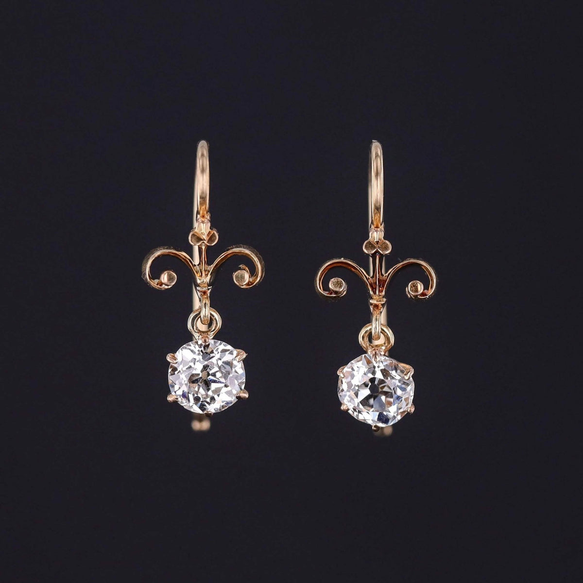 Antique Enamel Coach Cover and Diamond Earrings of 18k and 15k Gold - Trademark Antiques