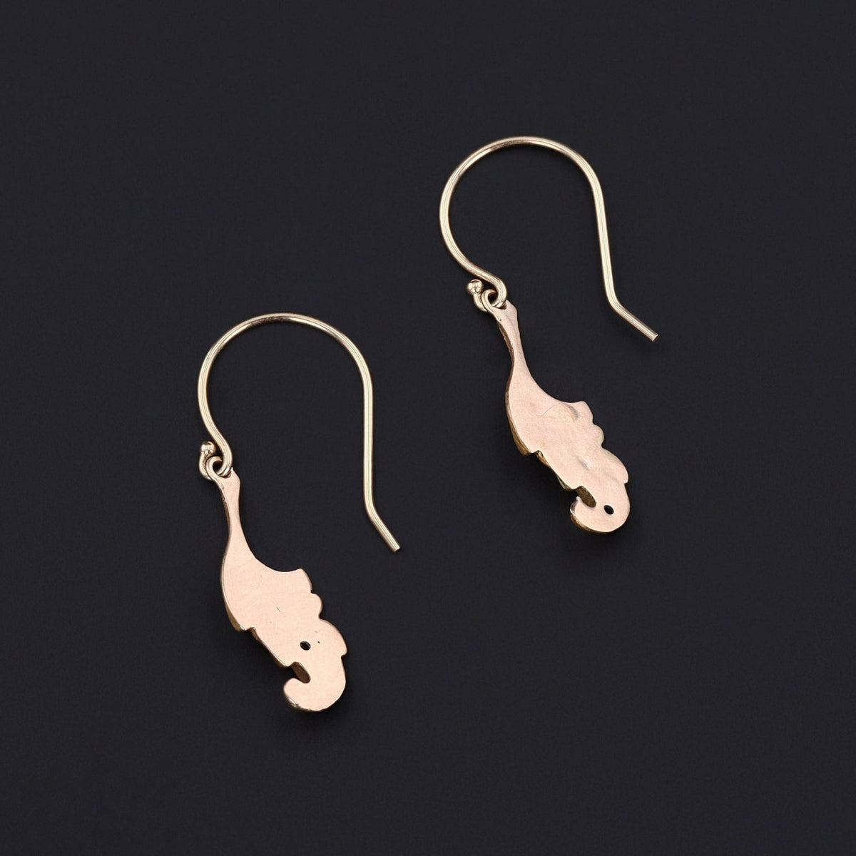 Antique Enamel Conversion Earrings of 14k Gold - Trademark Antiques