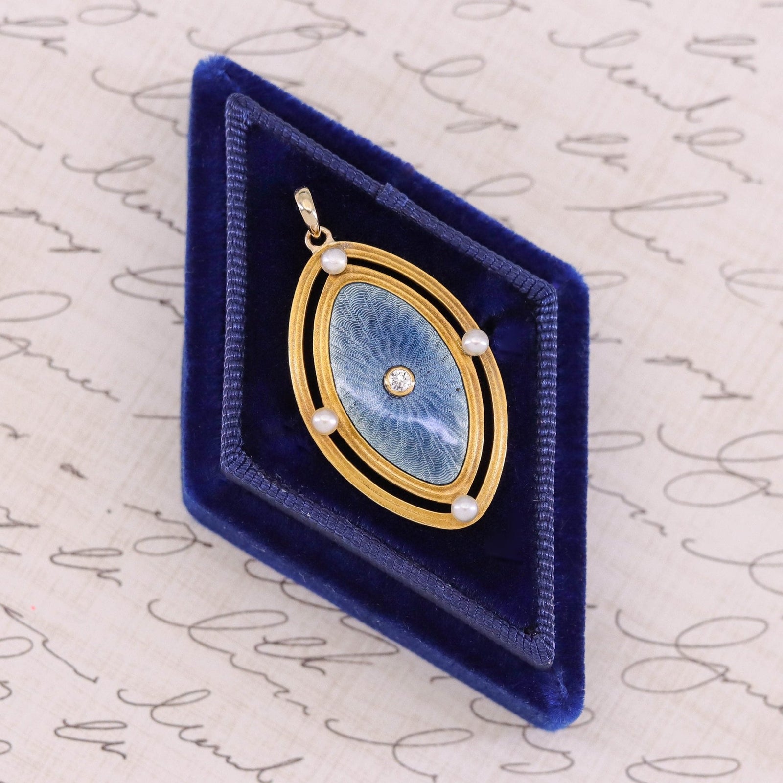 Antique Enamel Conversion Pendant of 14k Gold - Trademark Antiques