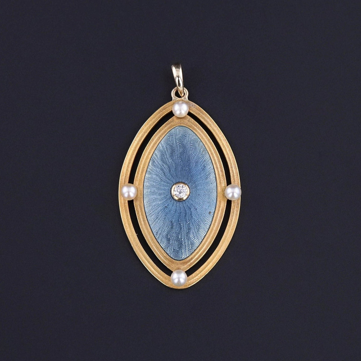 Antique Enamel Conversion Pendant of 14k Gold - Trademark Antiques