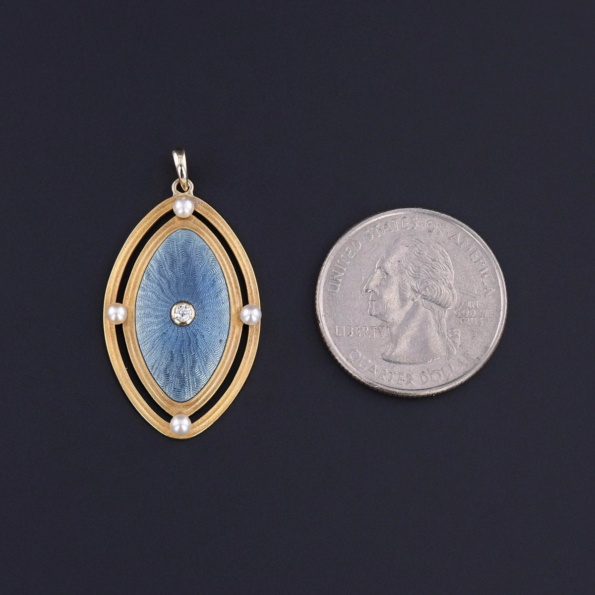Antique Enamel Conversion Pendant of 14k Gold - Trademark Antiques