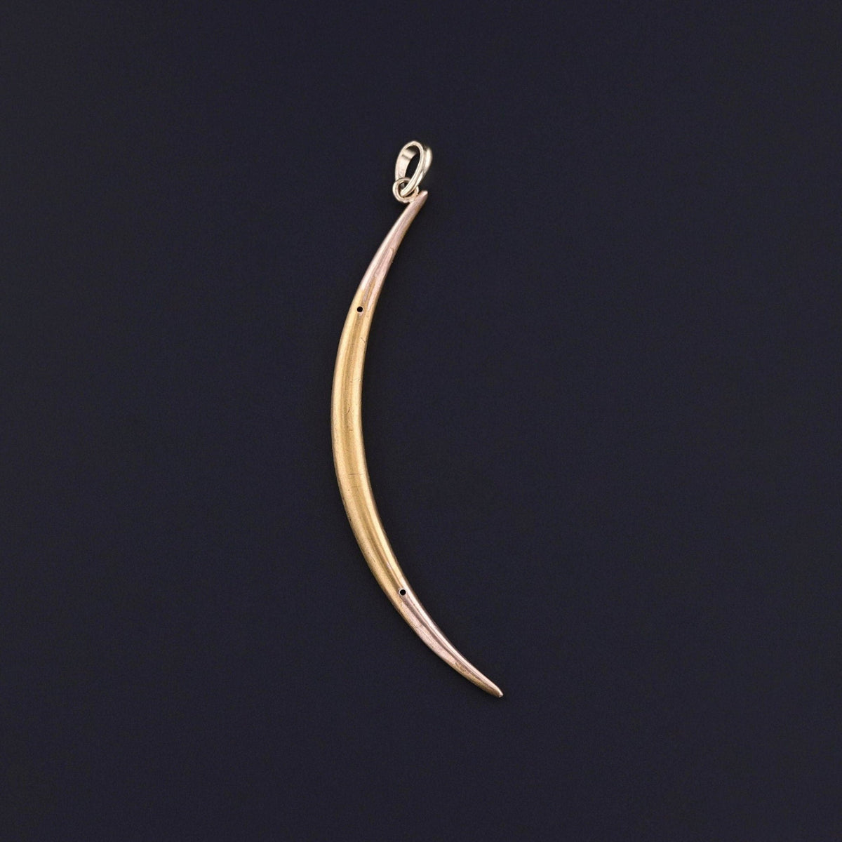 Antique Enamel Crescent Moon Pendant of 14k Gold - Trademark Antiques