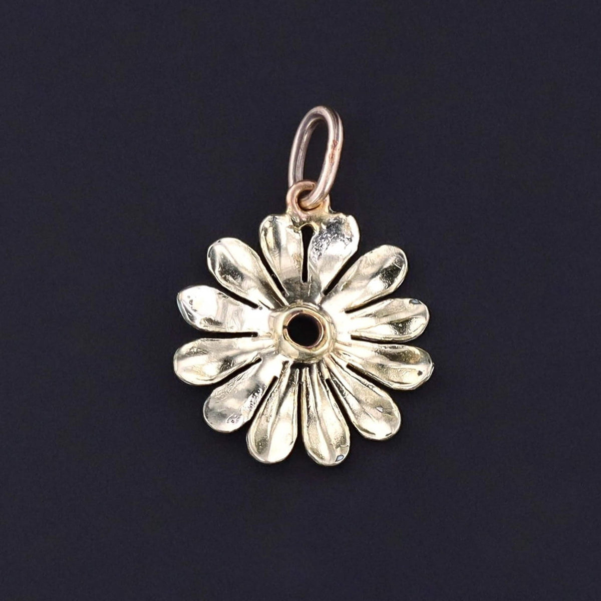 Antique Enamel Daisy Charm of 15k Gold - Trademark Antiques