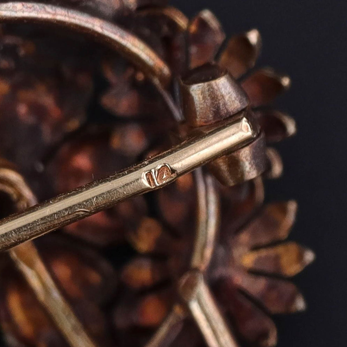 Antique Enamel Flower Brooch of 14k Gold - Trademark Antiques