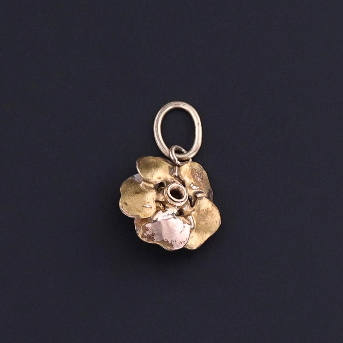 Antique Enamel Flower Charm of 14k Gold - Trademark Antiques