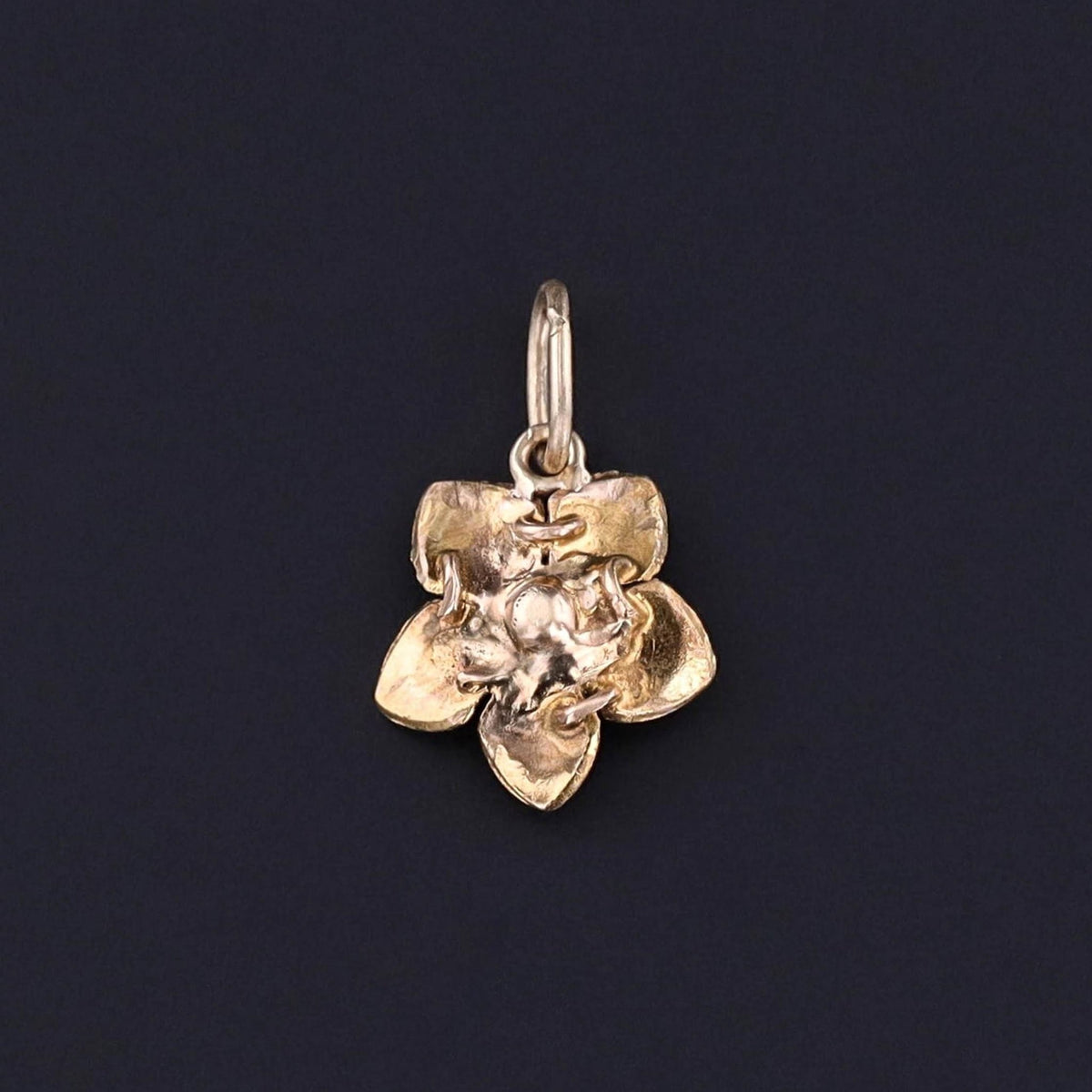 Antique Enamel Flower Charm of 14k Gold - Trademark Antiques
