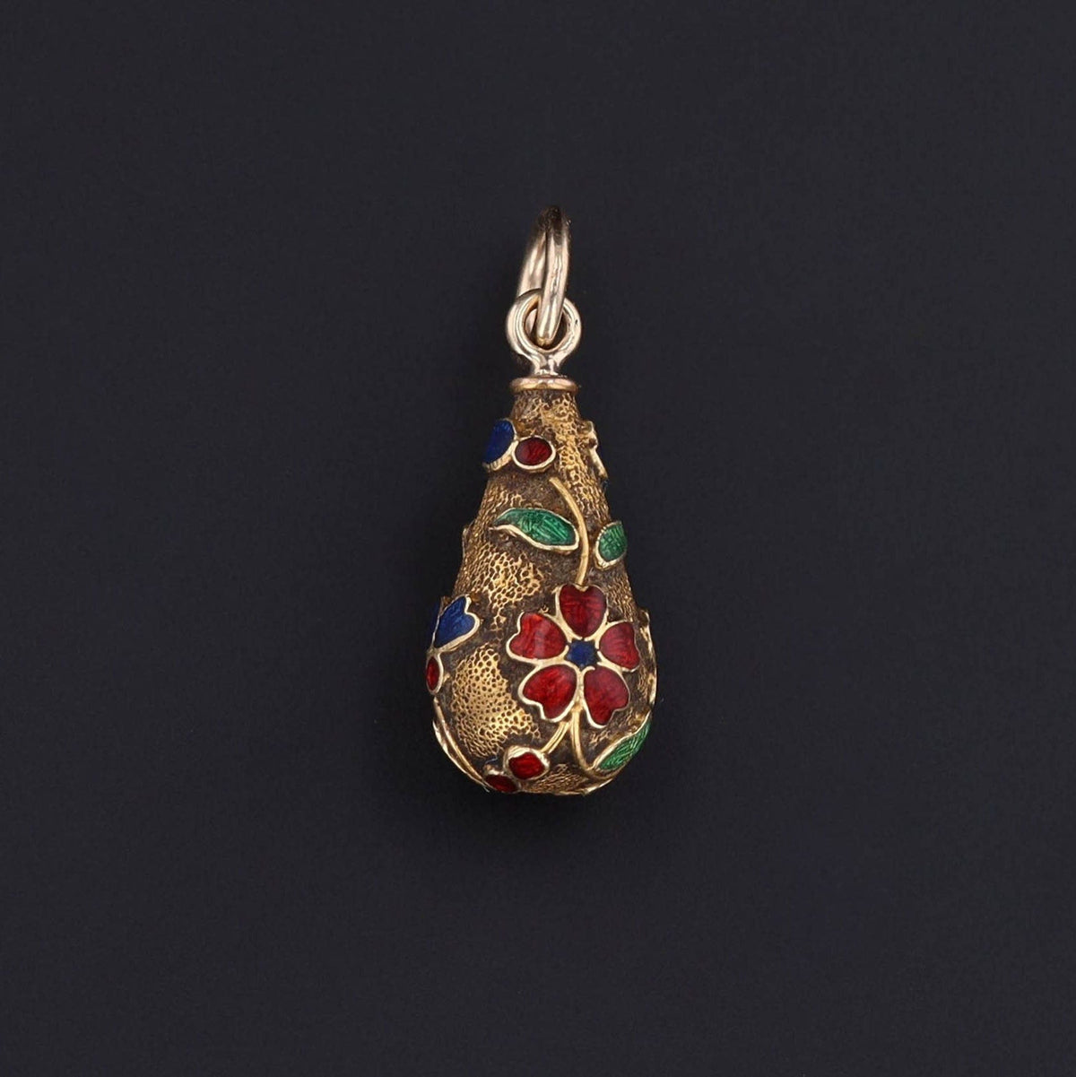 Antique Enamel Flower Conversion Charm of 14k Gold - Trademark Antiques