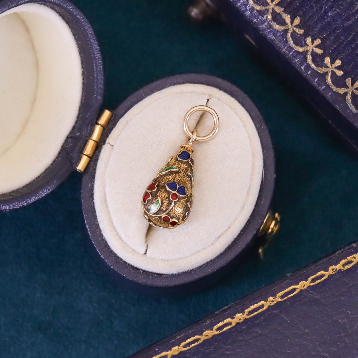 Antique Enamel Flower Conversion Charm of 14k Gold - Trademark Antiques