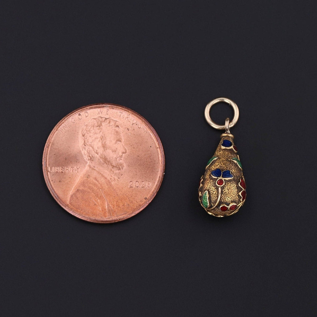 Antique Enamel Flower Conversion Charm of 14k Gold - Trademark Antiques