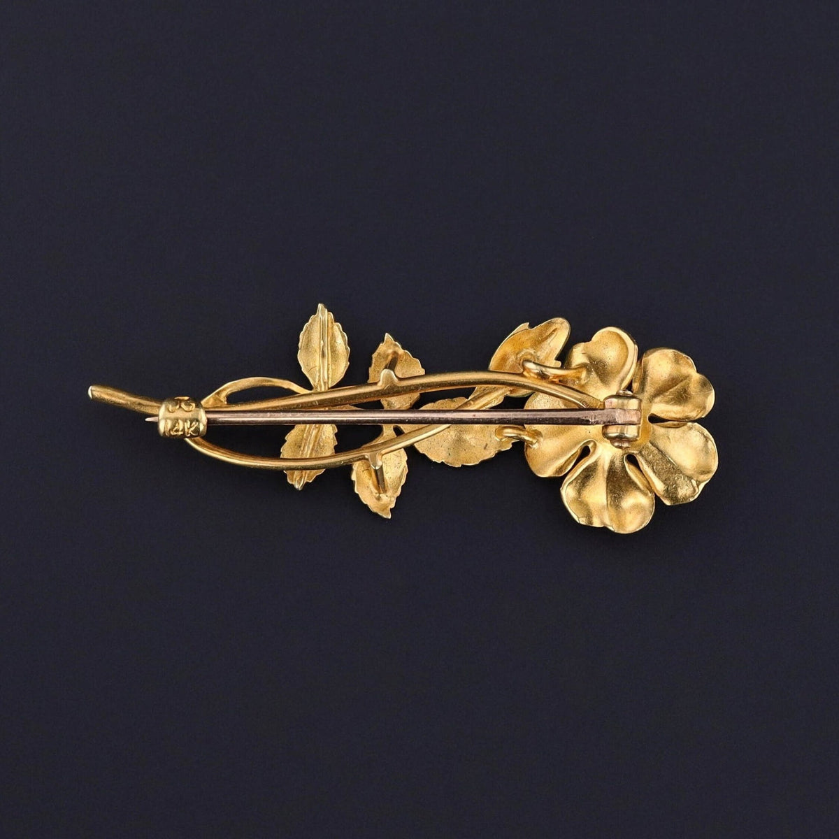 Antique Enamel Flower of 14k Gold - Trademark Antiques
