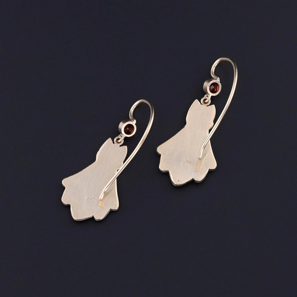 Antique Enamel &amp; Garnet Bug Earrings - Trademark Antiques