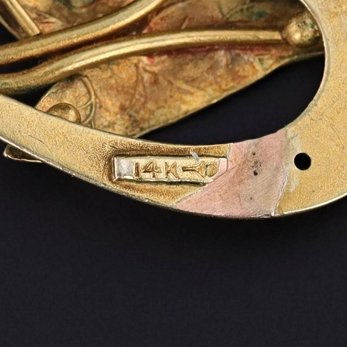 Antique Enamel Heart Conversion Pendant of 14k Gold - Trademark Antiques