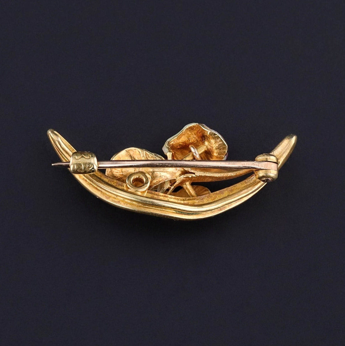 Antique Enamel Iris Brooch of 14k Gold - Trademark Antiques