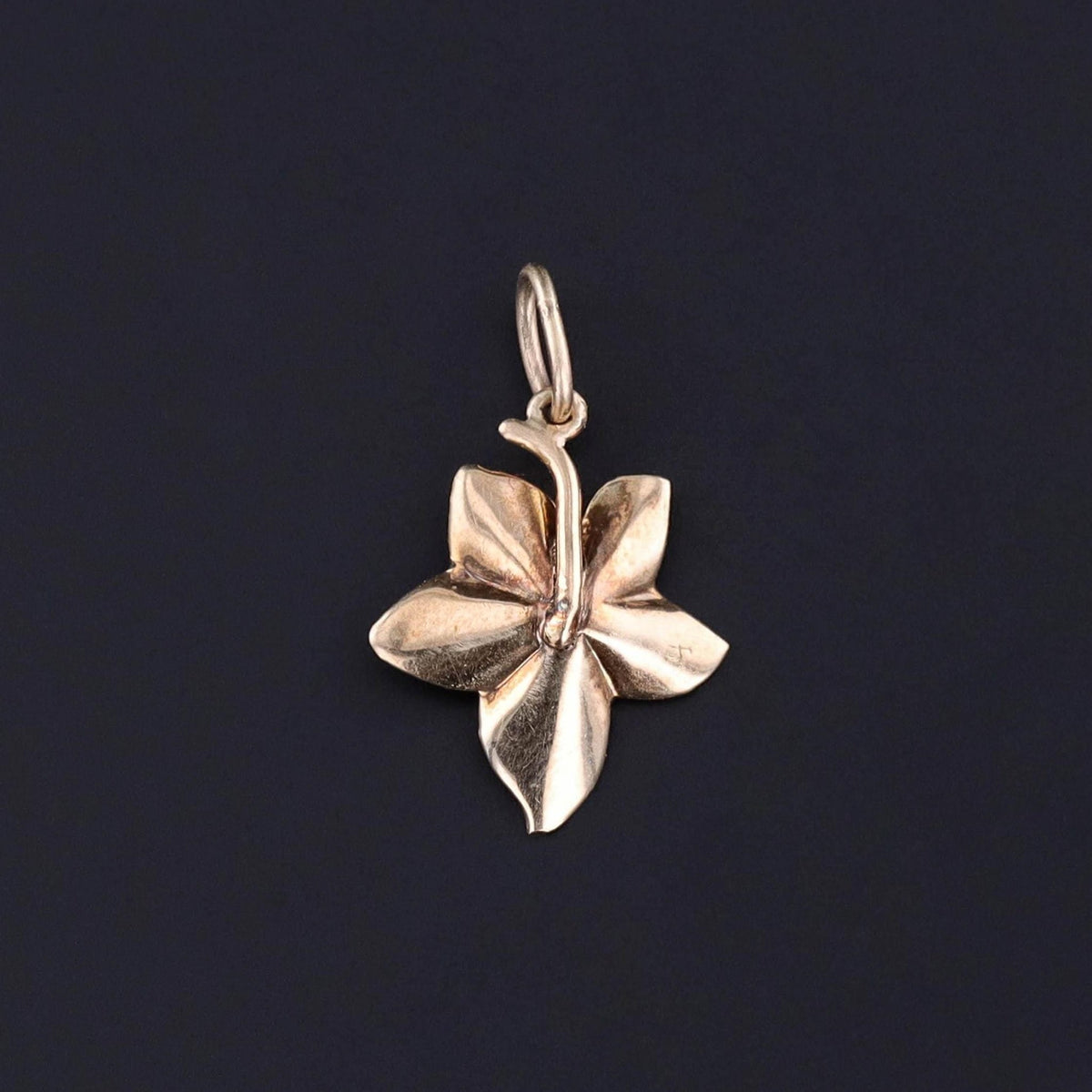 Antique Enamel Ivy Charm of 14k Gold - Trademark Antiques