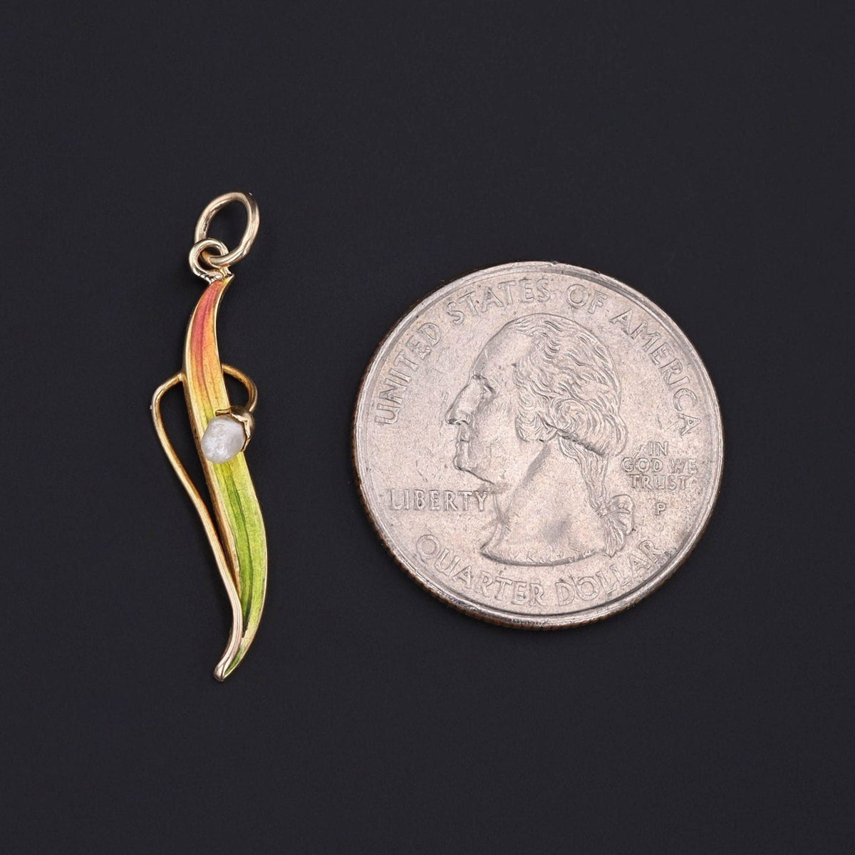 Antique Enamel Lily of the Valley Conversion Pendant of 10k Gold - Trademark Antiques