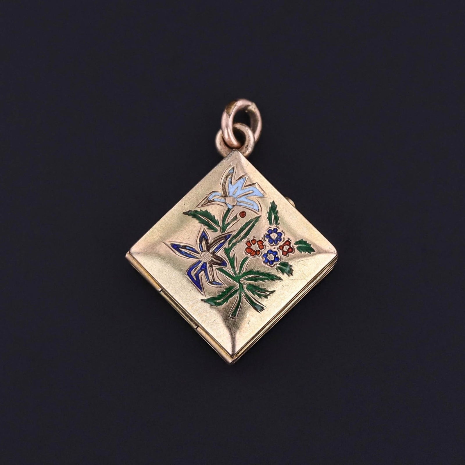 Antique Enamel Locket of 12k Gold - Trademark Antiques