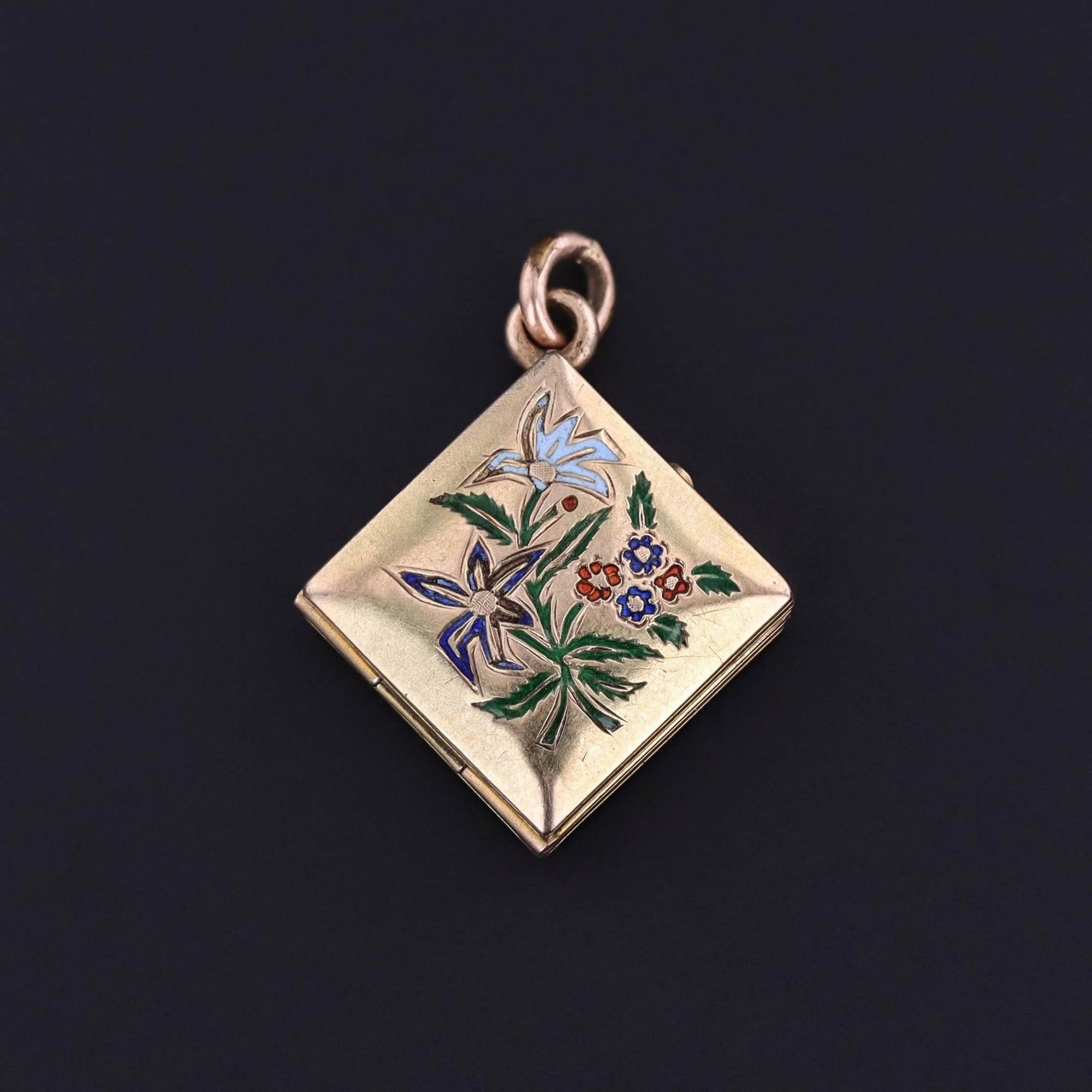 Antique Enamel Locket of 12k Gold - Trademark Antiques