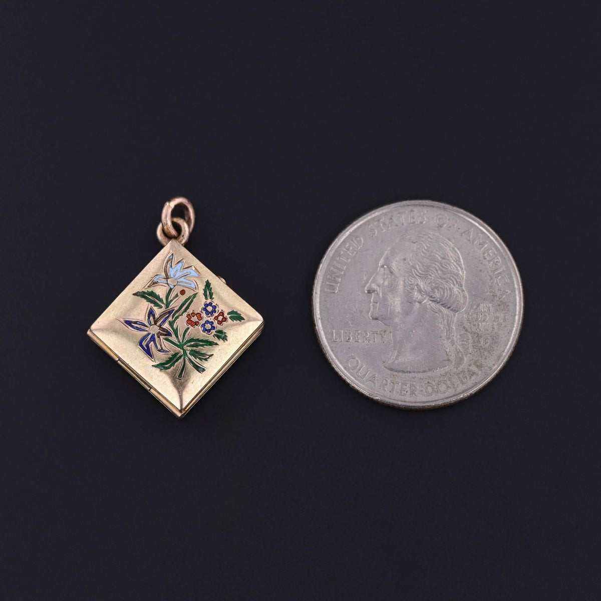Antique Enamel Locket of 12k Gold - Trademark Antiques