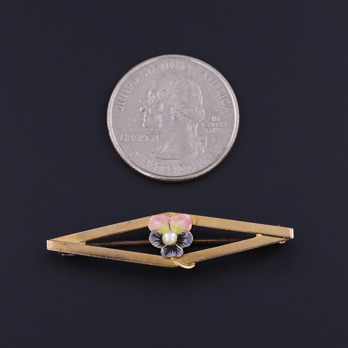 Antique Enamel Pansy Brooch of 10k Gold - Trademark Antiques