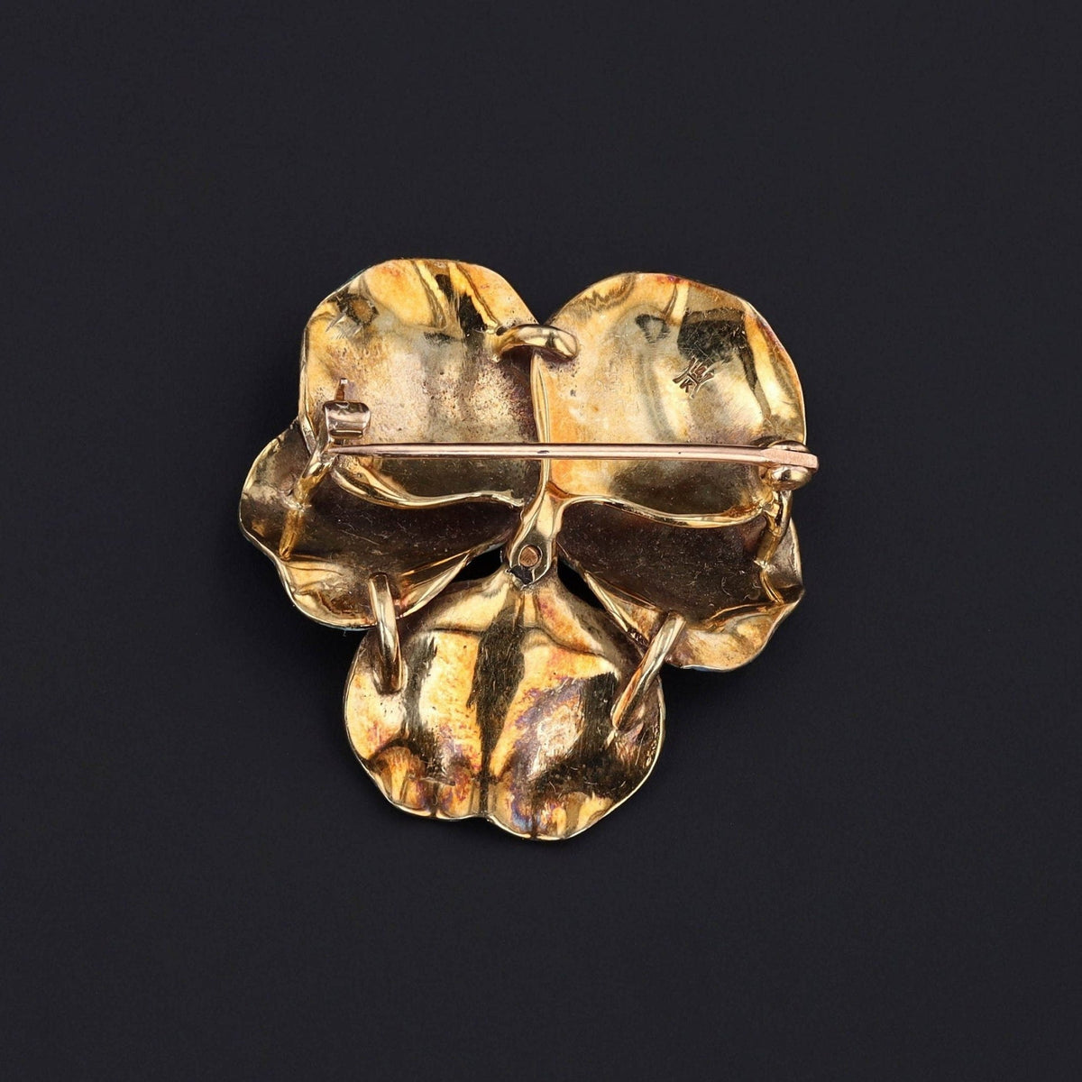 Antique Enamel Pansy Brooch of 14k Gold - Trademark Antiques