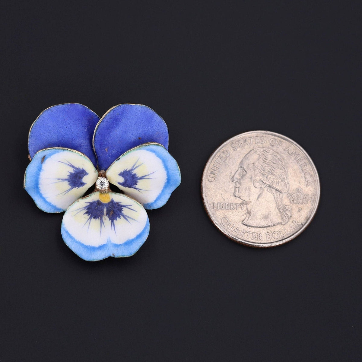 Antique Enamel Pansy Brooch of 14k Gold - Trademark Antiques