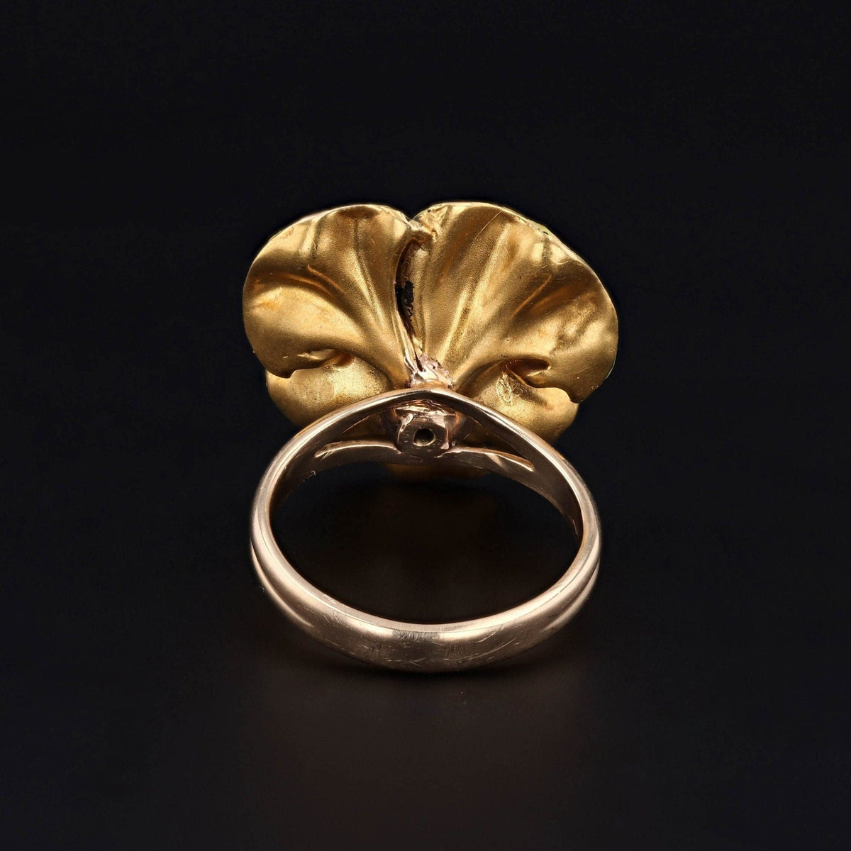 Antique Enamel Pansy Conversion Ring of 14k Gold - Trademark Antiques
