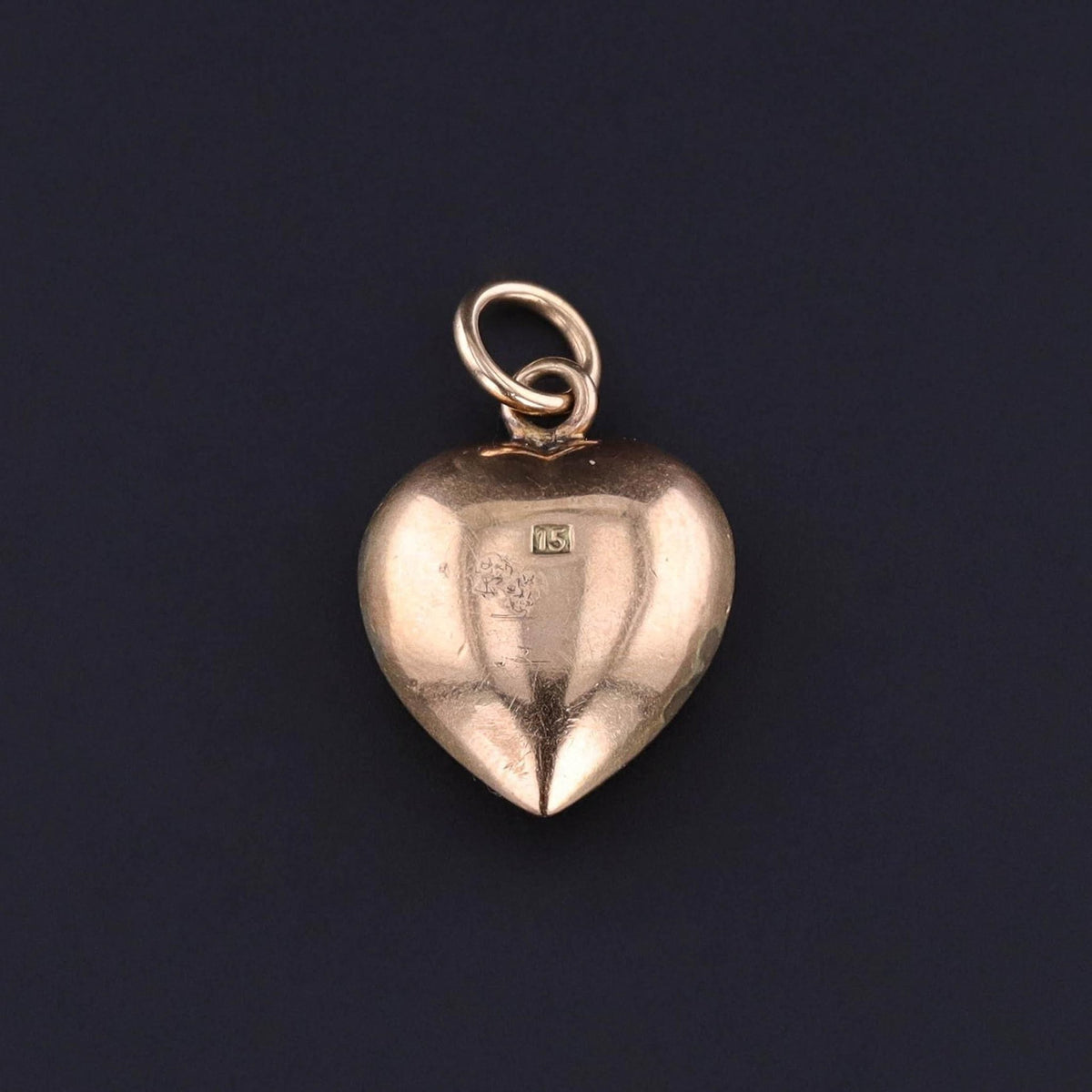 Antique Enamel Pansy Heart Pendant of 15ct Gold - Trademark Antiques