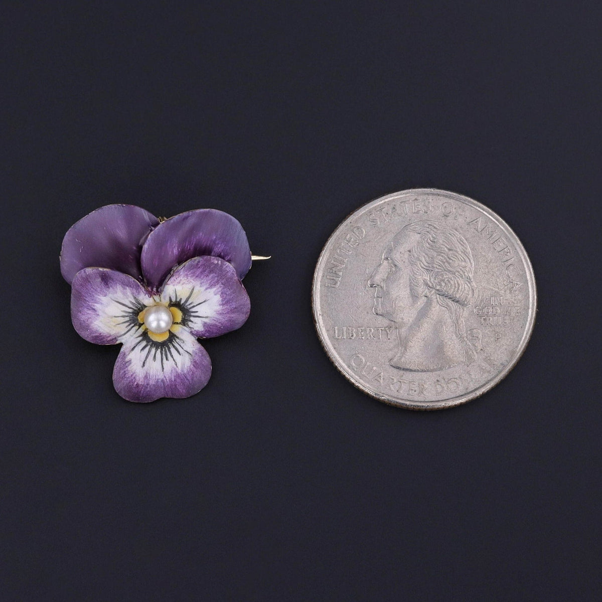 Antique Enamel Pansy Pendant Brooch of 14k Gold - Trademark Antiques