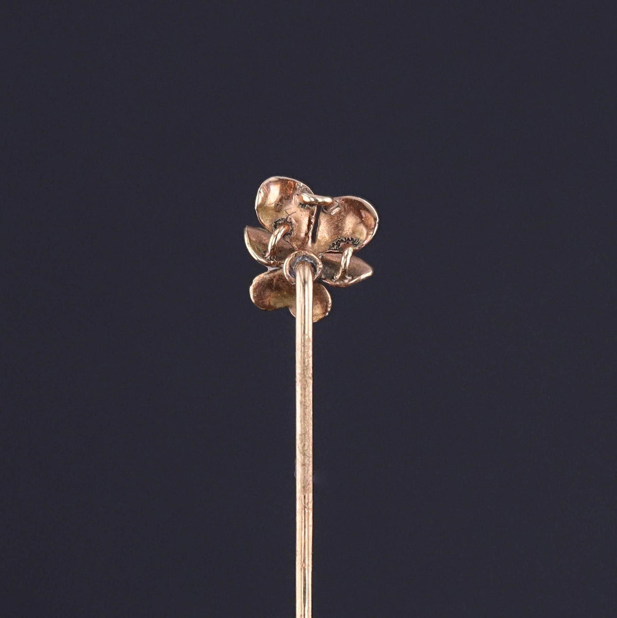 Antique Enamel Pansy Stickpin of 14k Gold - Trademark Antiques