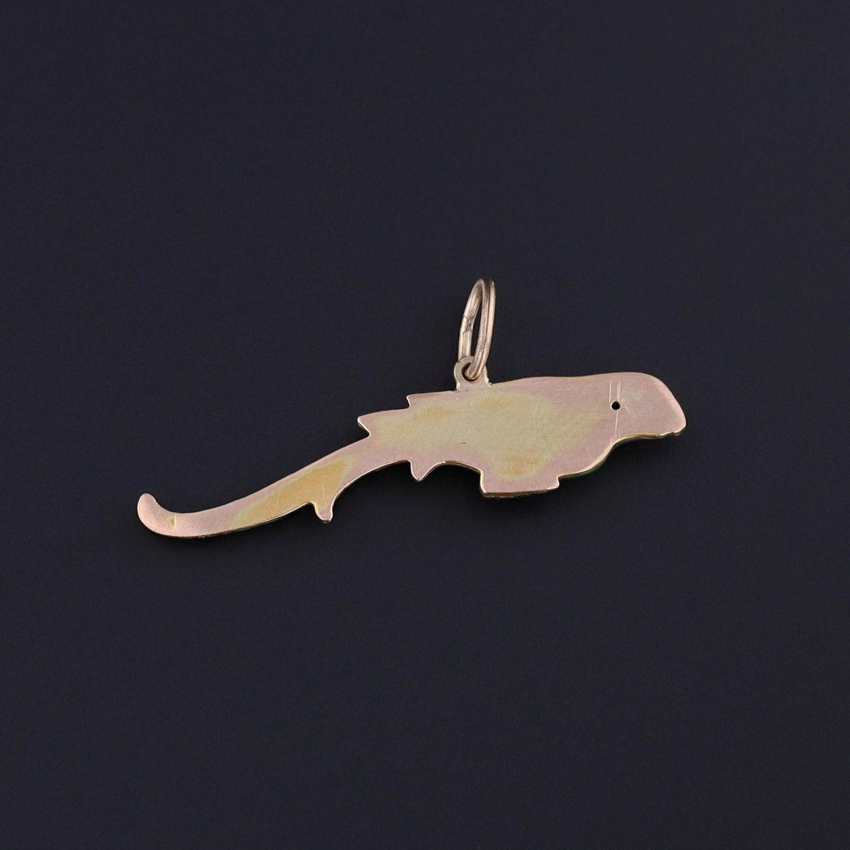 Antique Enamel Parrot Conversion Charm of 14k Gold - Trademark Antiques
