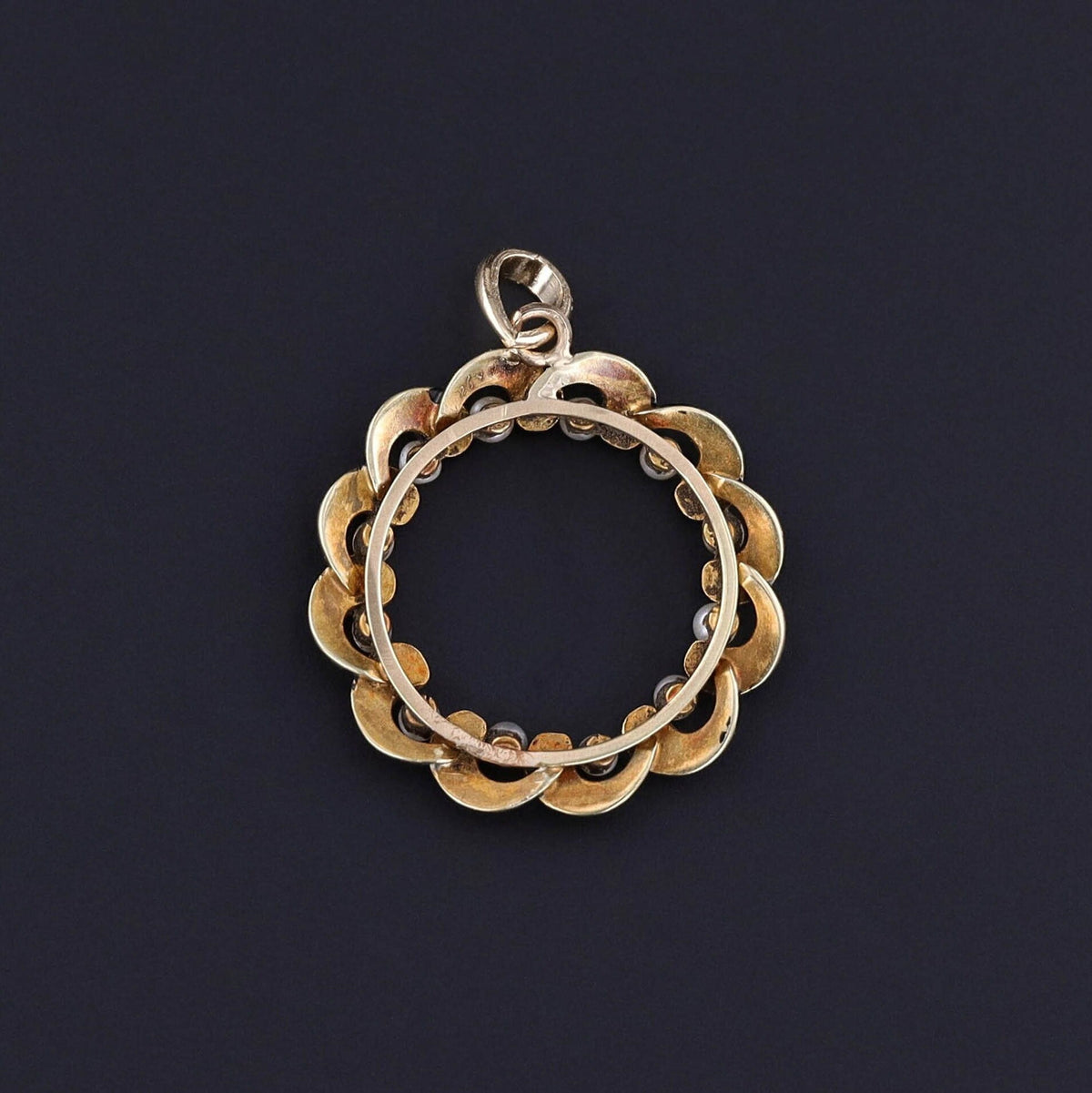 Antique Enamel &amp; Pearl Pendant of 14k Gold - Trademark Antiques