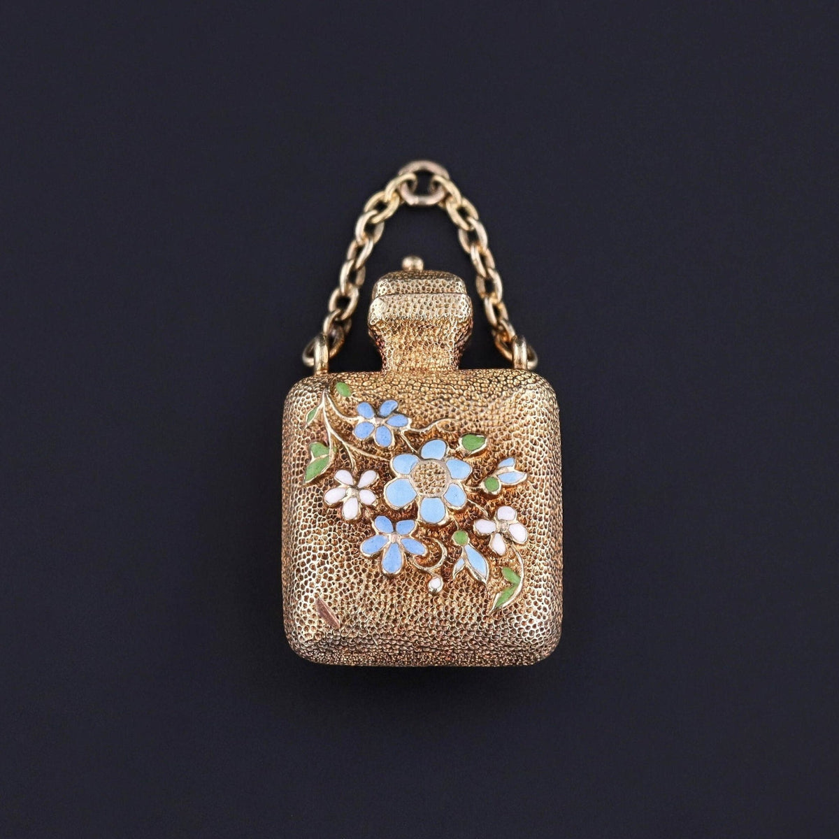 Antique Enamel Perfume Charm of 14k Gold - Trademark Antiques