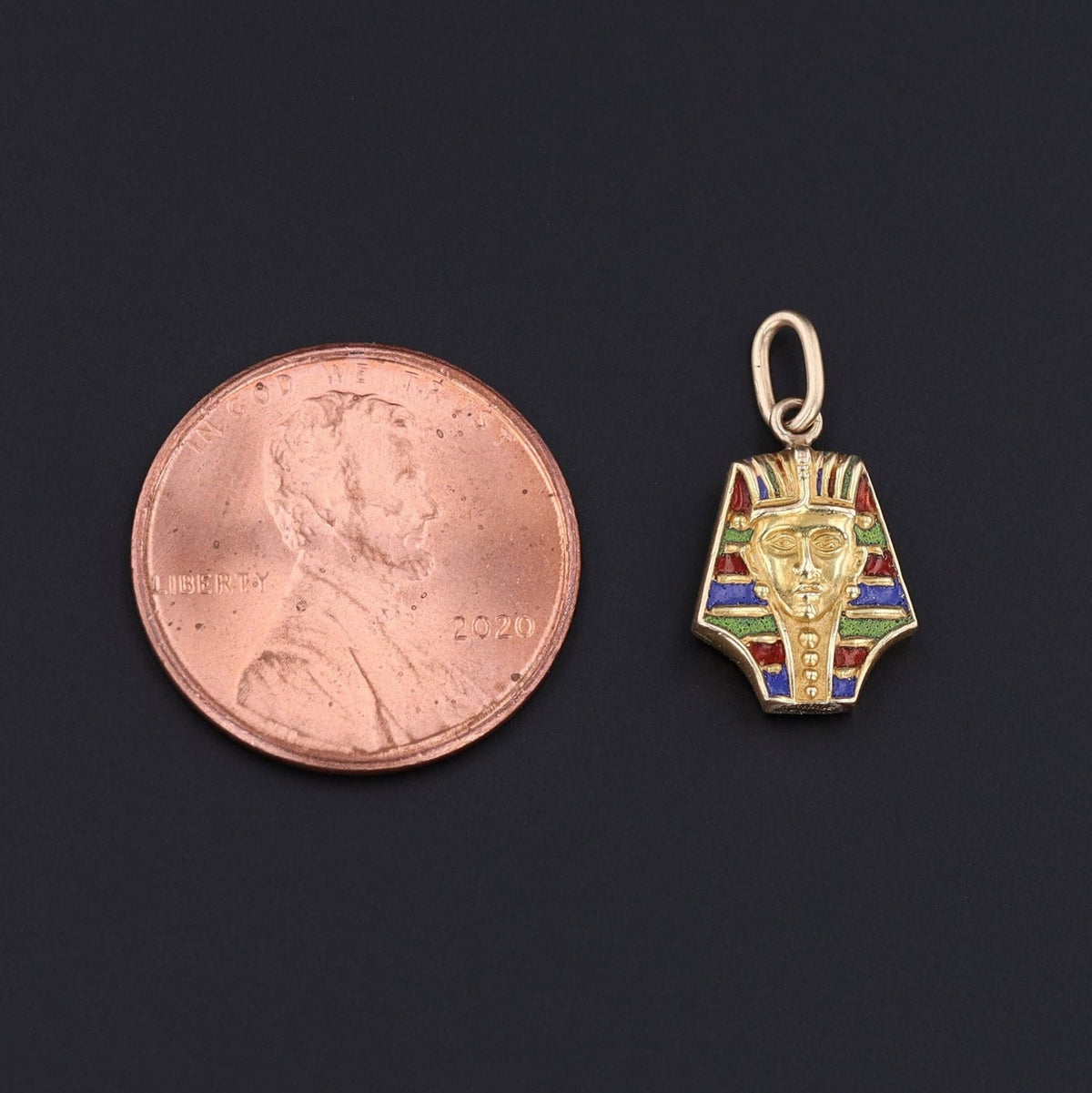 Antique Enamel Pharaoh Charm of 14k Gold - Trademark Antiques