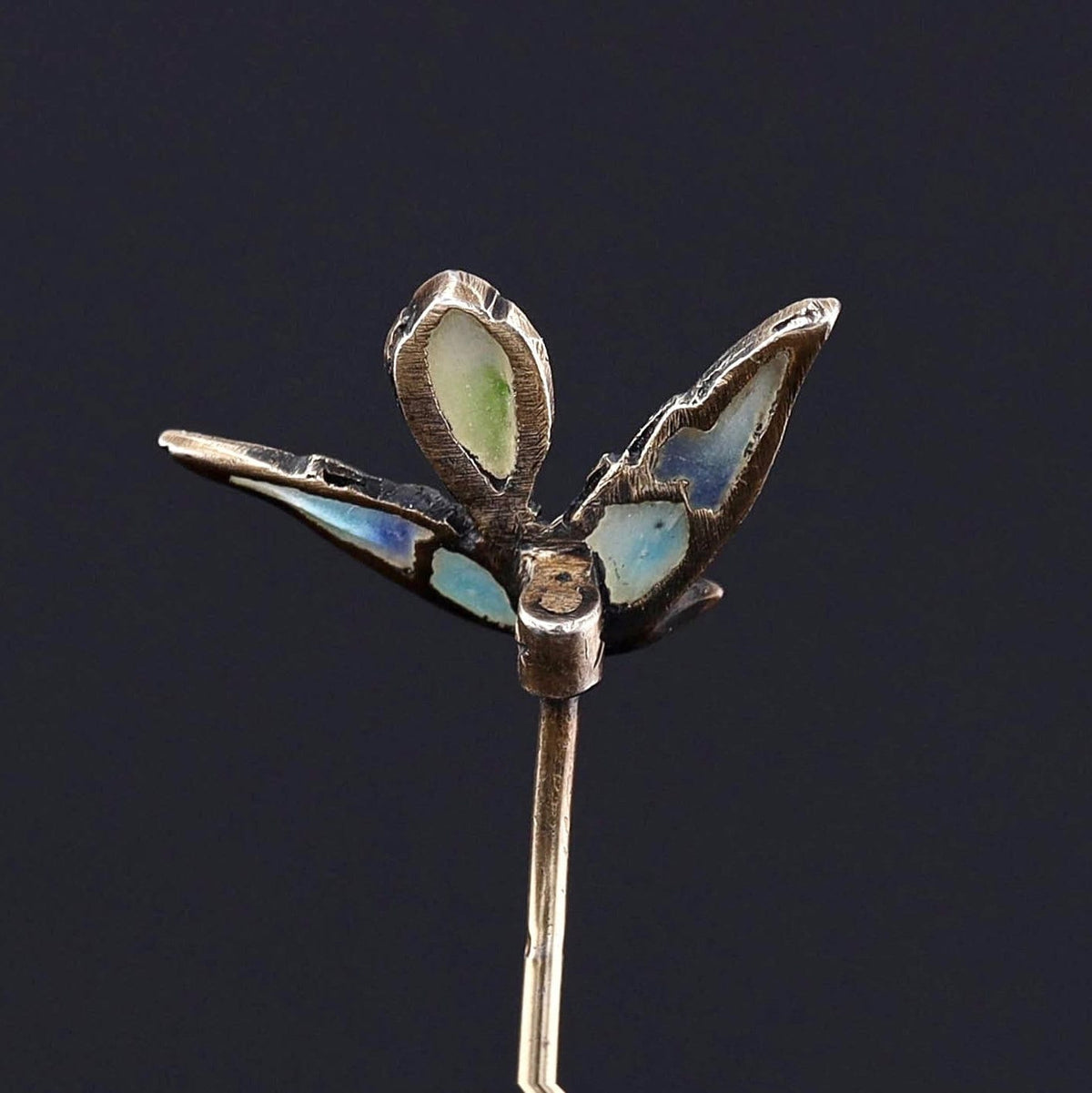 Antique Enamel Plique a Jour Bird Stickpin - Trademark Antiques